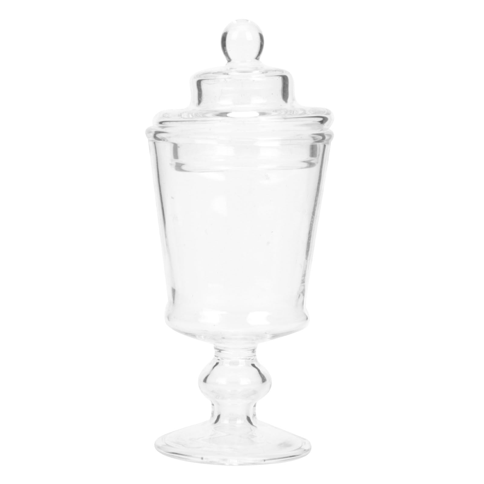 Mini Clear Glass Apothecary Jars - 1:12 Scale Miniature Candy Canisters for Dollhouse, Wedding Buffet & Candy Display - Elegant Storage Jars for Home Decor, Party Favors and DIY Crafts