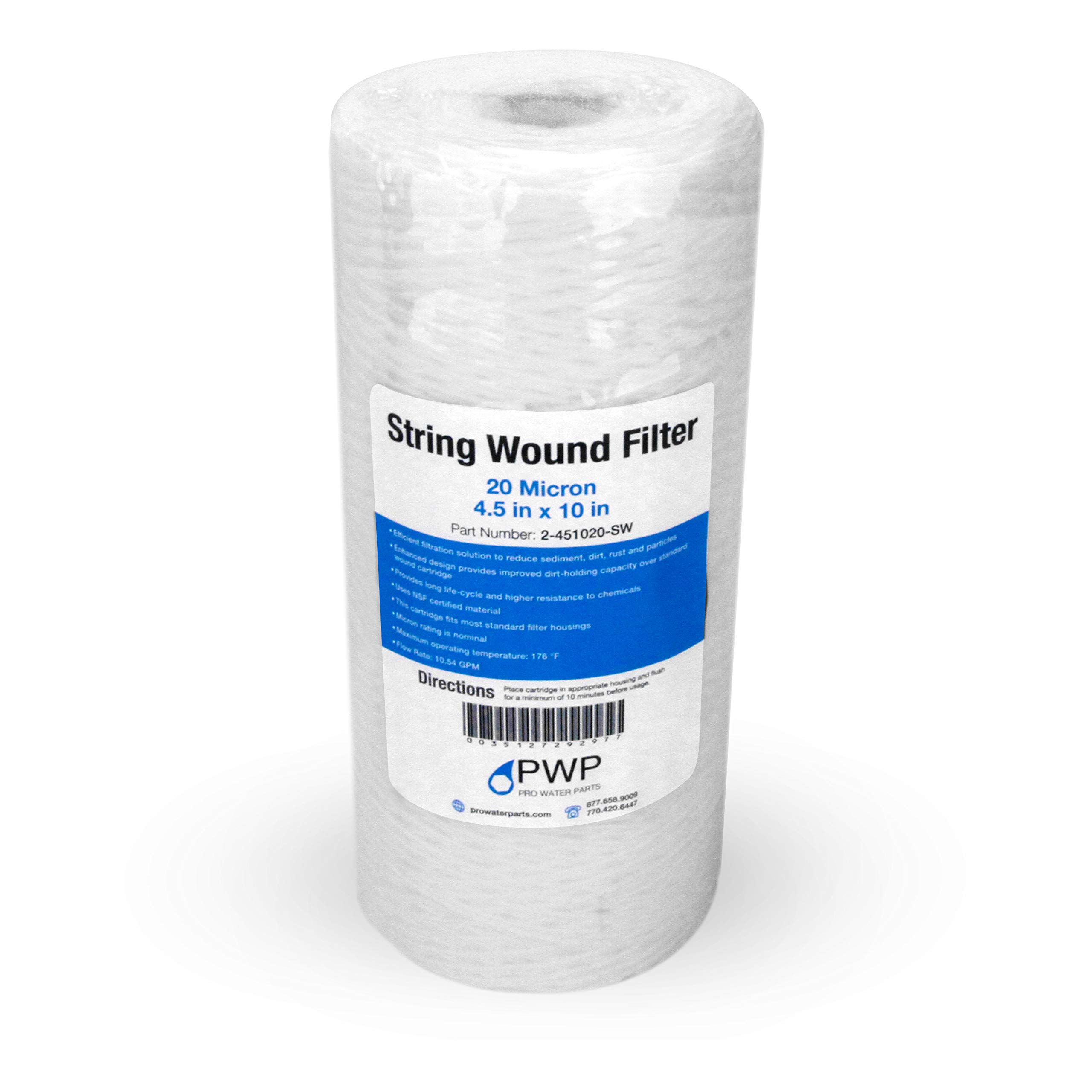 20 Pack String Wound Sediment Water Filter Cartridges 10