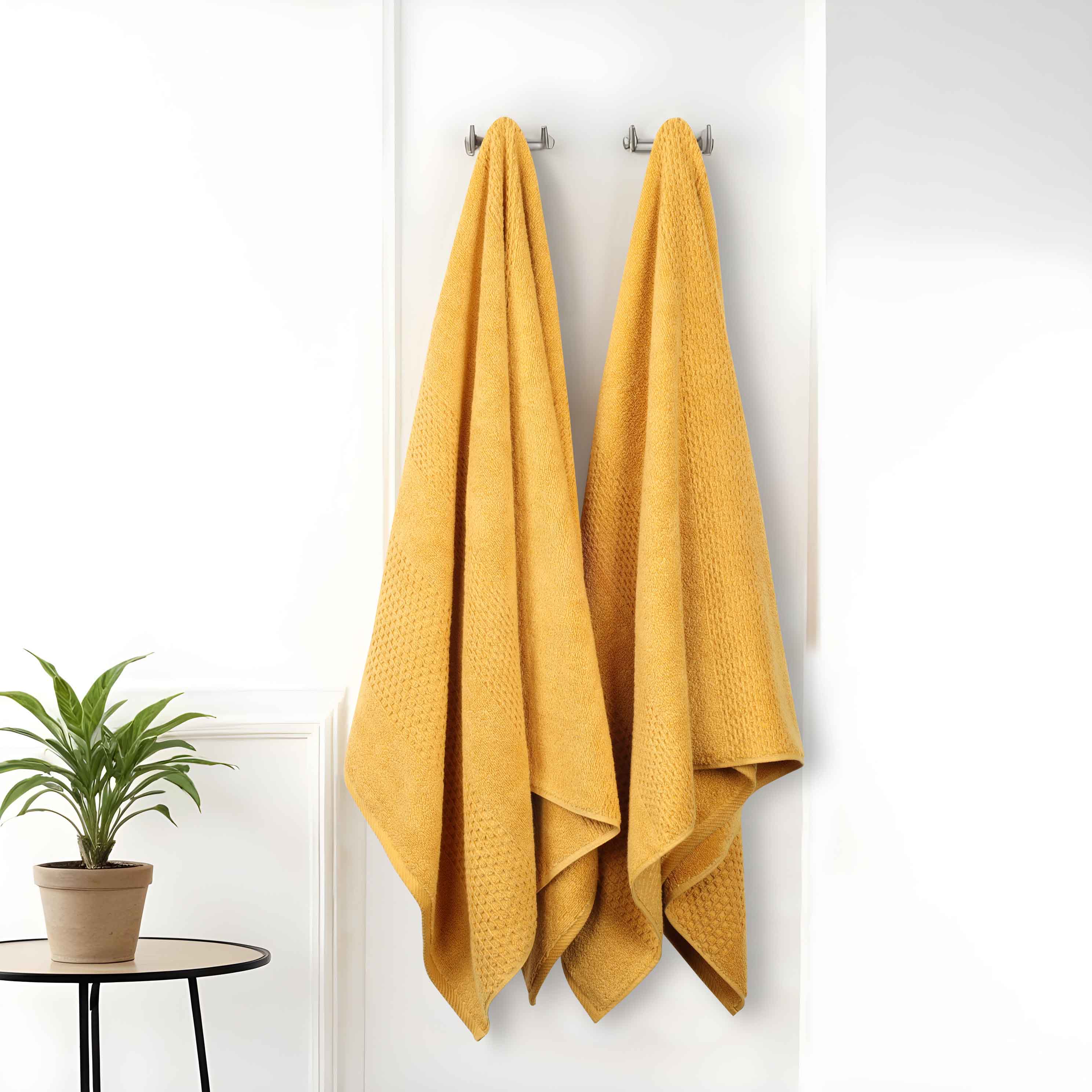 Playa Zero Twist Cotton Solid Waffle Textured Bath Sheets - Ultra Soft & Absorbent Set of 2 | Luxury Spa & Bathroom Essentials for Hotels & Home Use