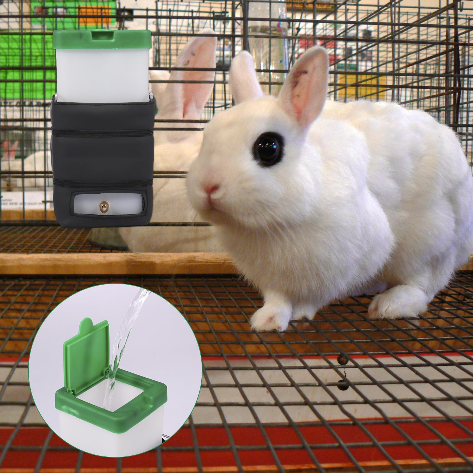 32oz No Drip Heated Rabbit Water Bottle - USB Powered Pet Drinker for Small Animals at Home