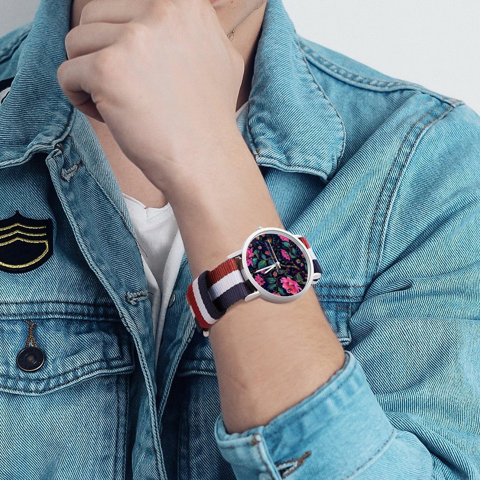 William Morris Automatic Watch for Men - Waterproof Nylon Strap Quartz Wristwatch with Easy Read Dial | Perfect for Business, Casual Wear & Outdoor Activities