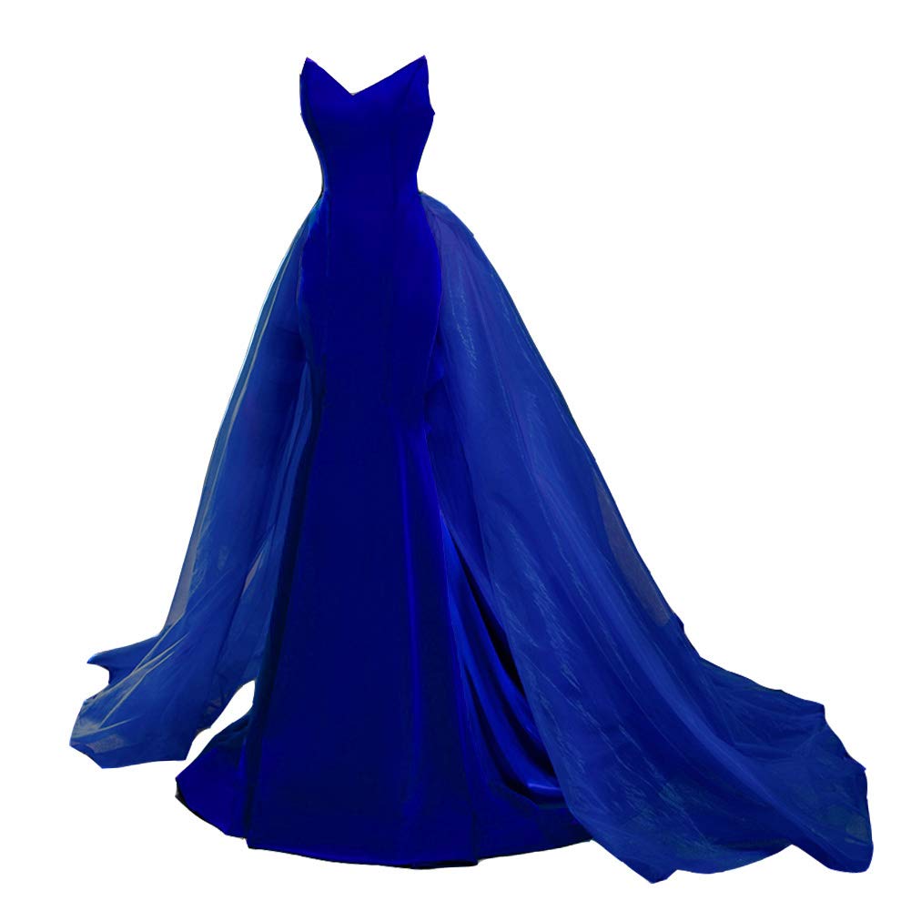 Kivary Women's Mermaid Prom Dresses V Neck Long Formal Evening Gowns with Train - Elegant Homecoming, Wedding Guest & Special Occasion Outfits