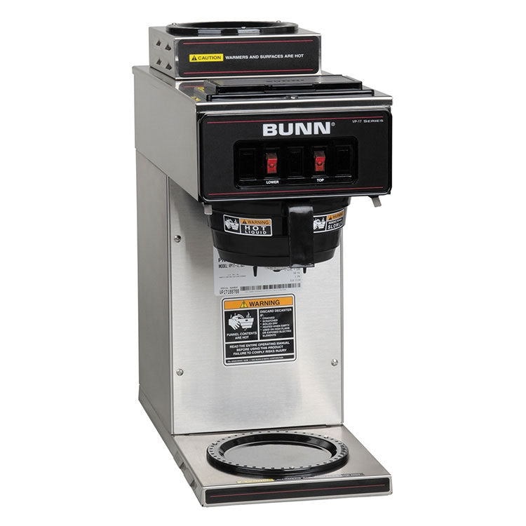 Bunn VP17-2 Low Profile Pourover Commercial Coffee Brewer - 3.9 Gallon Capacity for Restaurants, Offices & Catering Events