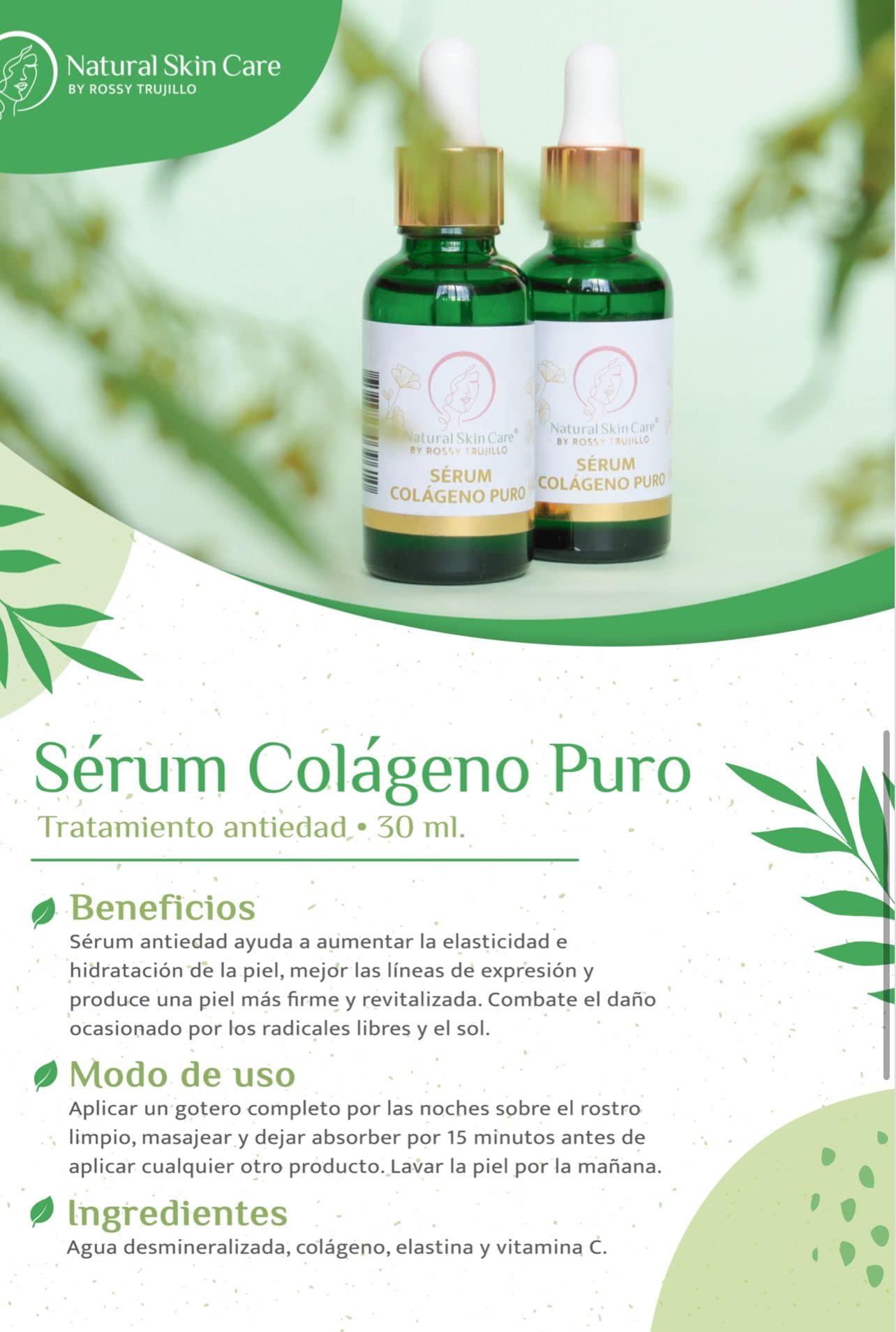 2 Pack - Brightening Facial Cream & Pure Collagen Serum by CREMA TIA MANA - Hyaluronic Acid for Hydration, Sun Spot & Freckle Removal - Perfect for Daily Skincare & Anti-Aging Routine