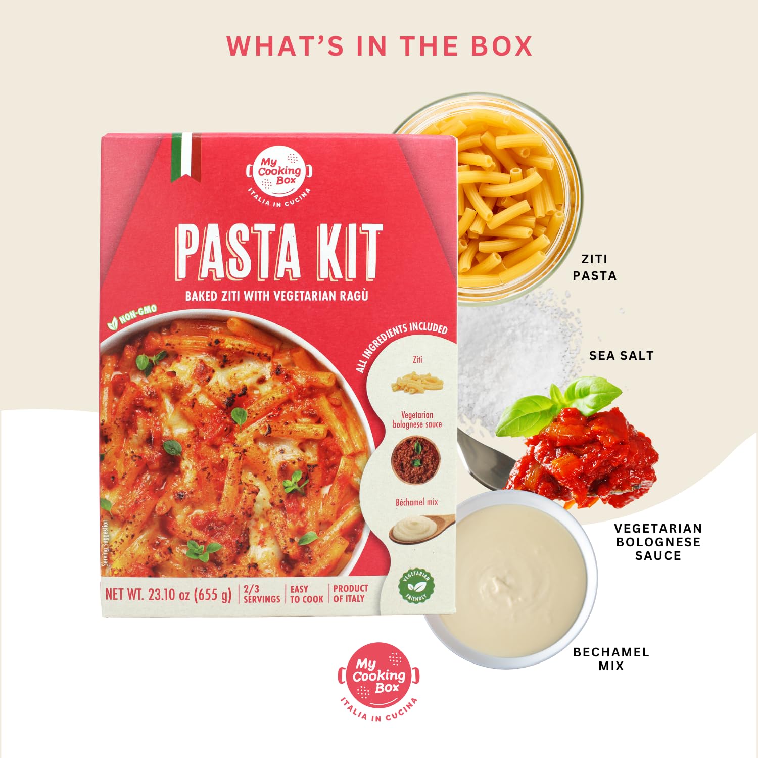 Authentic Italian Baked Ziti Pasta Meal Kit - Pre-Portioned Ingredients for 2-3 Servings | Gourmet Dinner Recipe Box | Easy Family Cooking | Perfect for Weeknight Dinners & Date Nights at Home