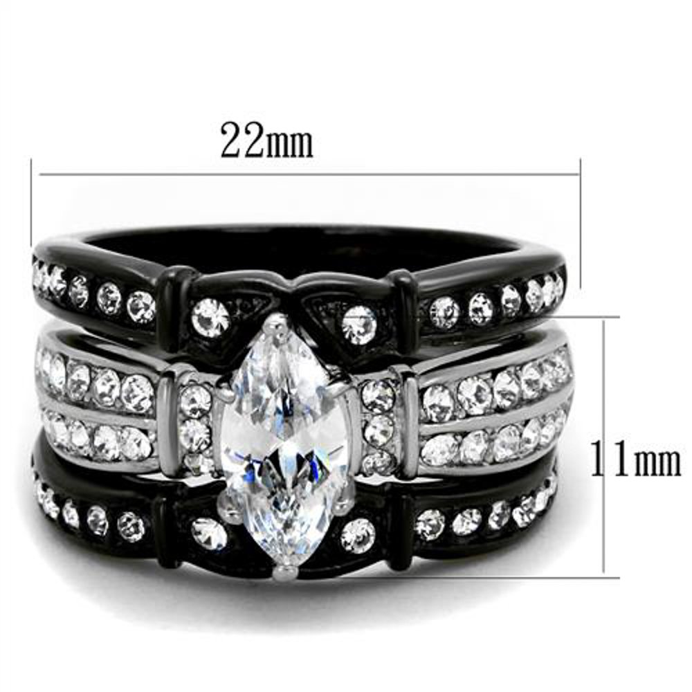 His & Her Stainless Steel Wedding Rings Set - 4-Piece Titanium Bands for Couples
