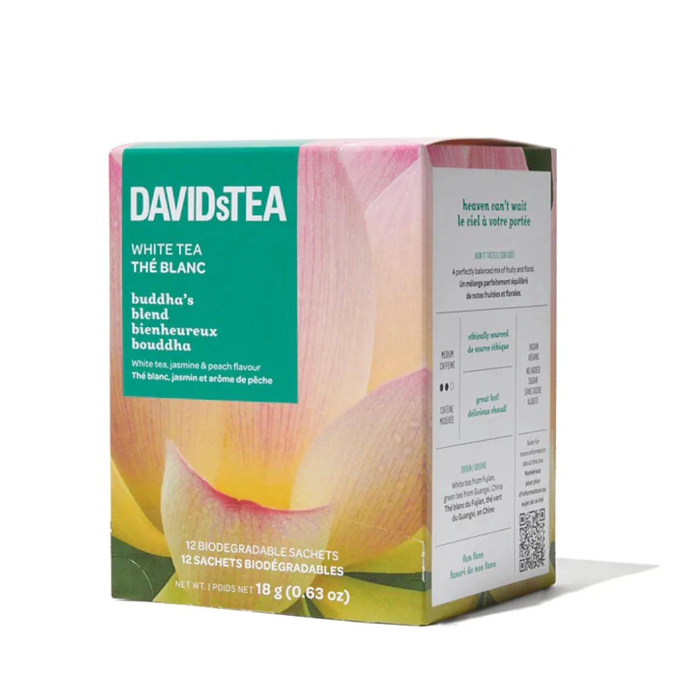 Buddha's Blend Herbal Tea Bags by David's Tea - 12 Pack | Relaxing & Calming Herbal Tea for Stress Relief & Meditation | Perfect for Morning Rituals & Evening Relaxation