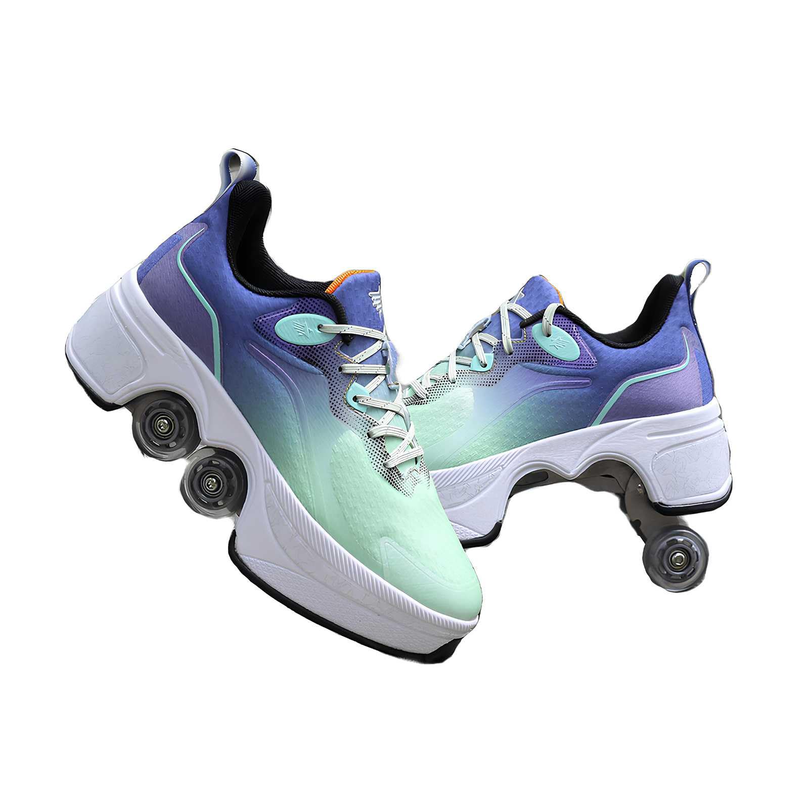 **Roller Skate Shoes for Adults & Kids - Pop Out Wheel Inline Skates with Kick Activation | Walking & Skating Transformation Shoes for Outdoor Fun & Fitness**