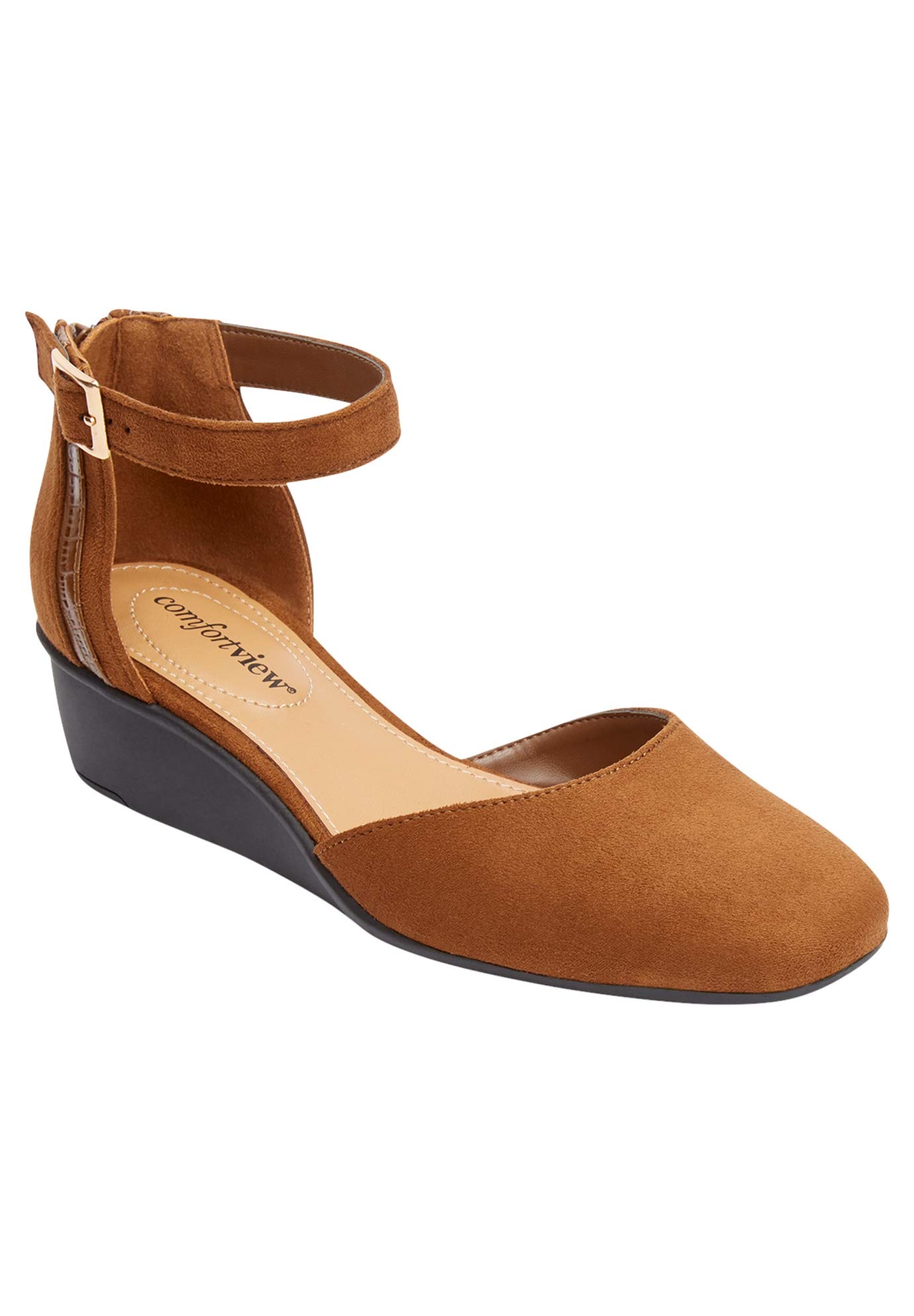 Comfortview Women's Wide Width The Aurelia Wedge Sandals - Comfortable & Stylish Summer Shoes for Walking, Travel & Casual Outfits