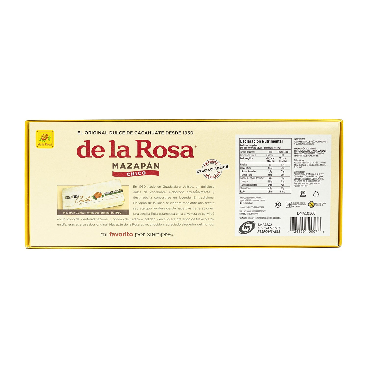 De La Rosa Mazapancito Mini Peanut Candy | 60ct Box | Mexican Sweet Treat for Parties, Snacks & Gifts