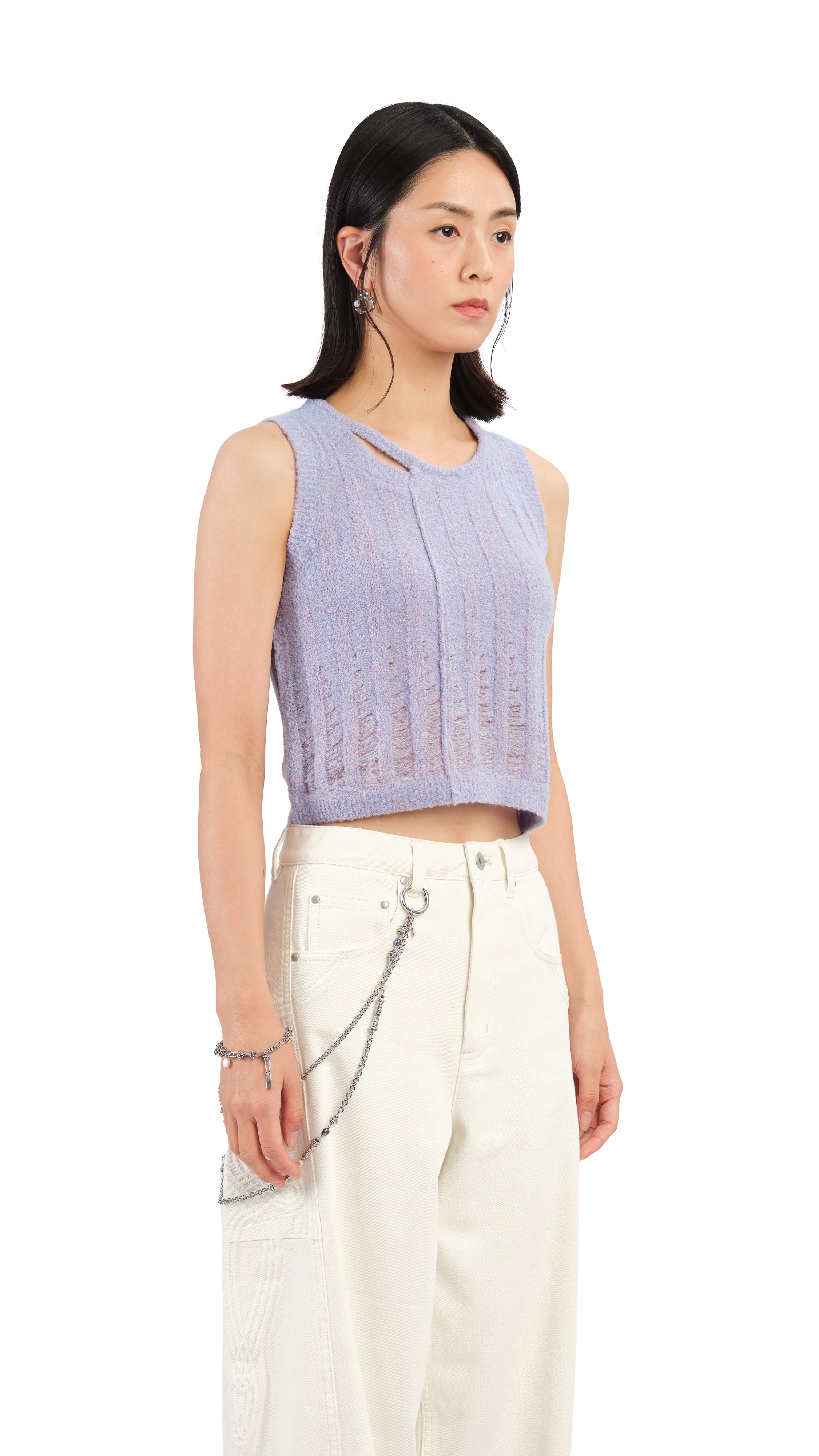 Stylish Boucle Cropped Vest for Women - Trendy Knit Cardigan Top for Layering - Perfect for Office Wear, Casual Outfits & Spring Fashion