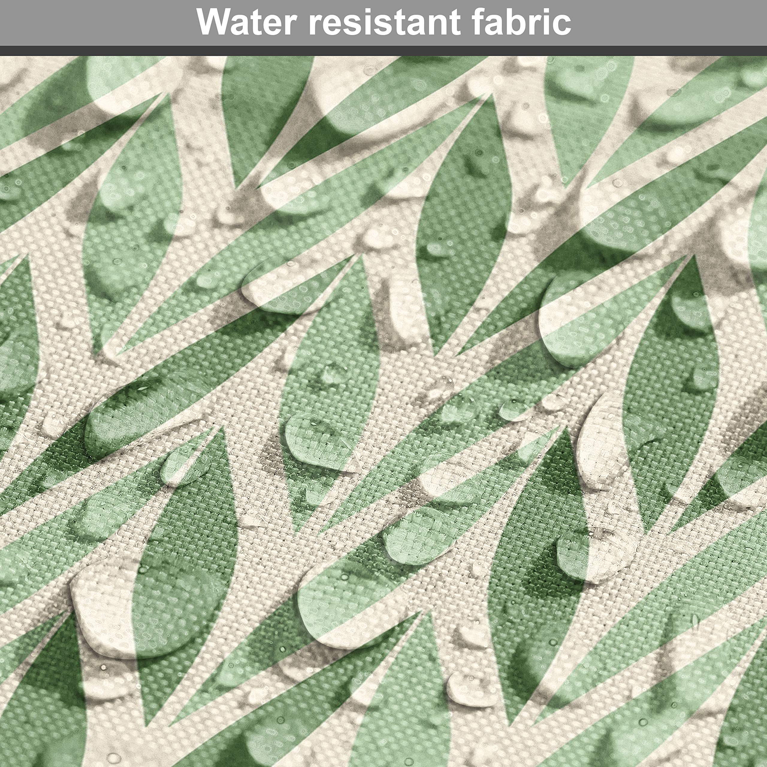 Ambesonne Retro Fabric by The Yard - Vibrant Green Spring Leaves Gardening Pattern, Diagonal Symmetric Design for Upholstery, Curtains & Home Decor | 100% Cotton Decorative Fabric (10 Yards, Pale Green) | Perfect for DIY Projects, Table Runners & Throw Pillows