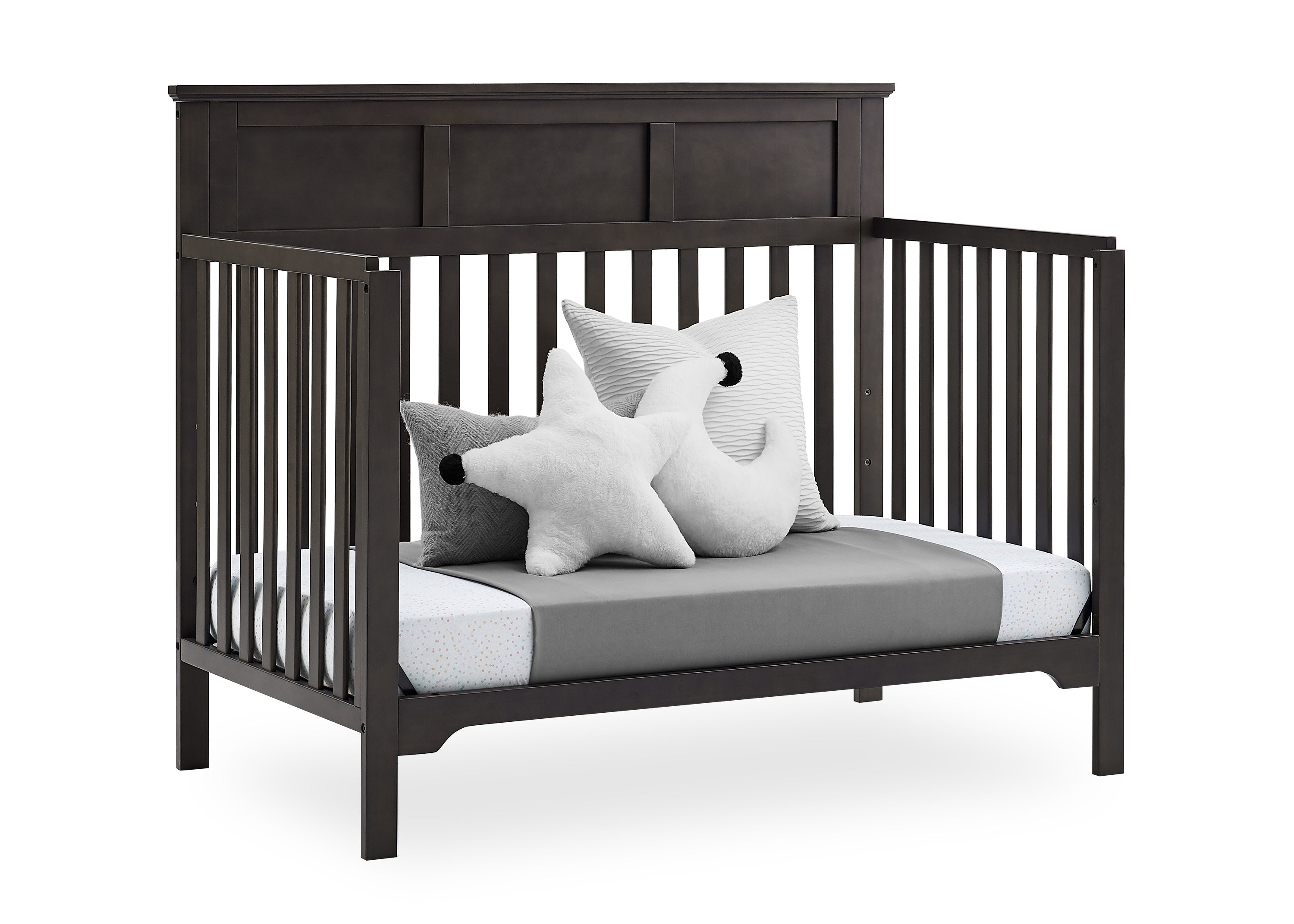 Sweet Beginnings Hart Flat Top 6-in-1 Convertible Crib - Baby Nursery Bed Converts to Toddler Bed, Daybed & Full Size Bed | Safe & Stylish for Newborns to Teens | Perfect for Nurseries, Bedrooms & Guest Rooms