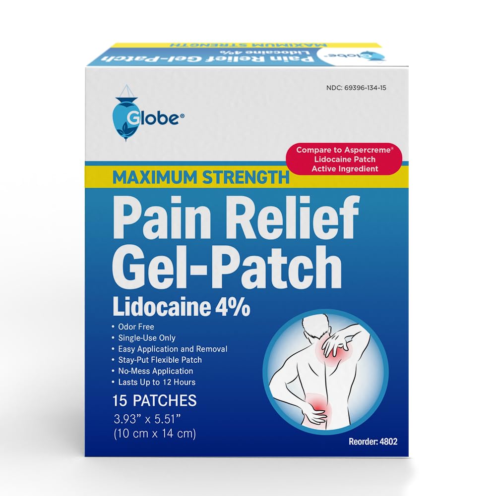15-Pack Maximum Strength 4% Lidocaine Pain Relief Patches (3.9