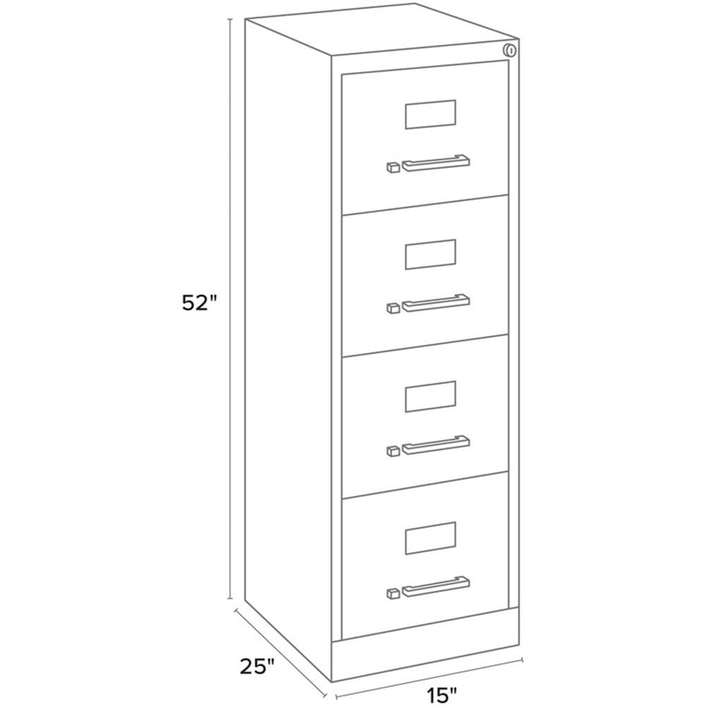 Hirsh 17547 Letter Size File Cabinet - Light Gray Office Storage for Documents & Folders - Perfect for Home, Office & School Organization