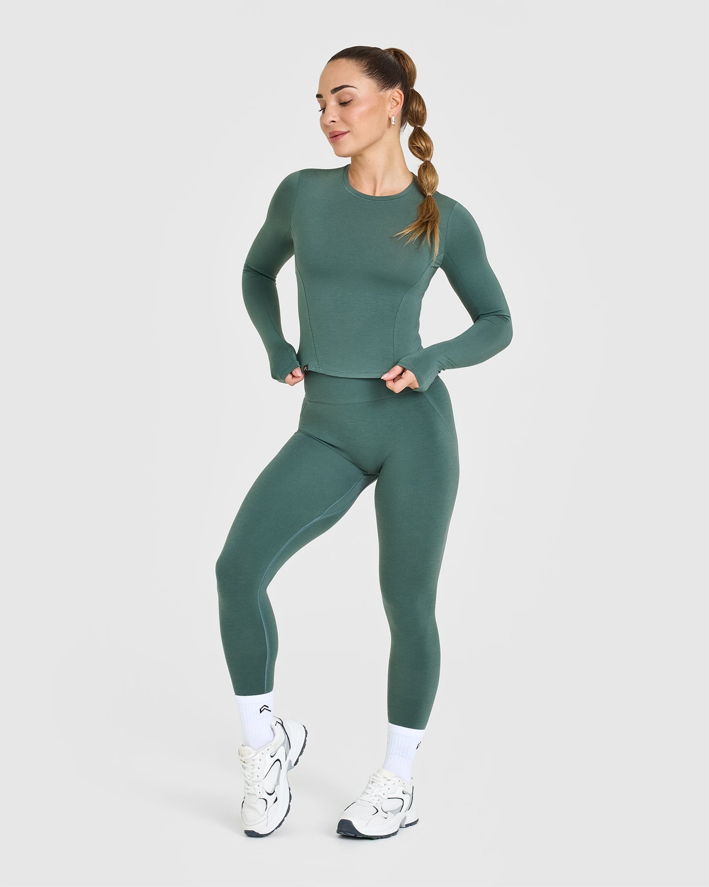 Mellow™ Soft Mid Long Sleeve Top for Women | Iced Green Color | Comfortable Casual & Layering Shirt for Everyday Wear
