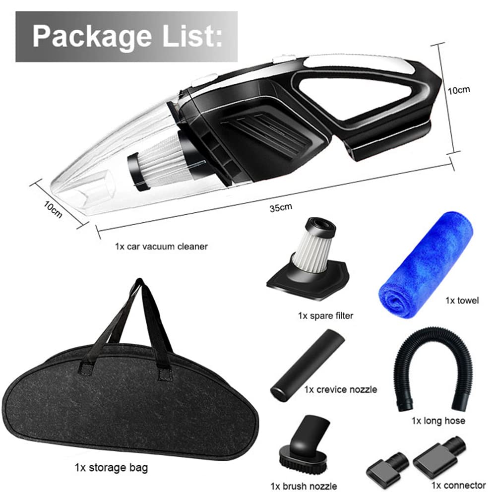 Powerful 6KPA Car Vacuum Cleaner - Compact for Car & Home Use