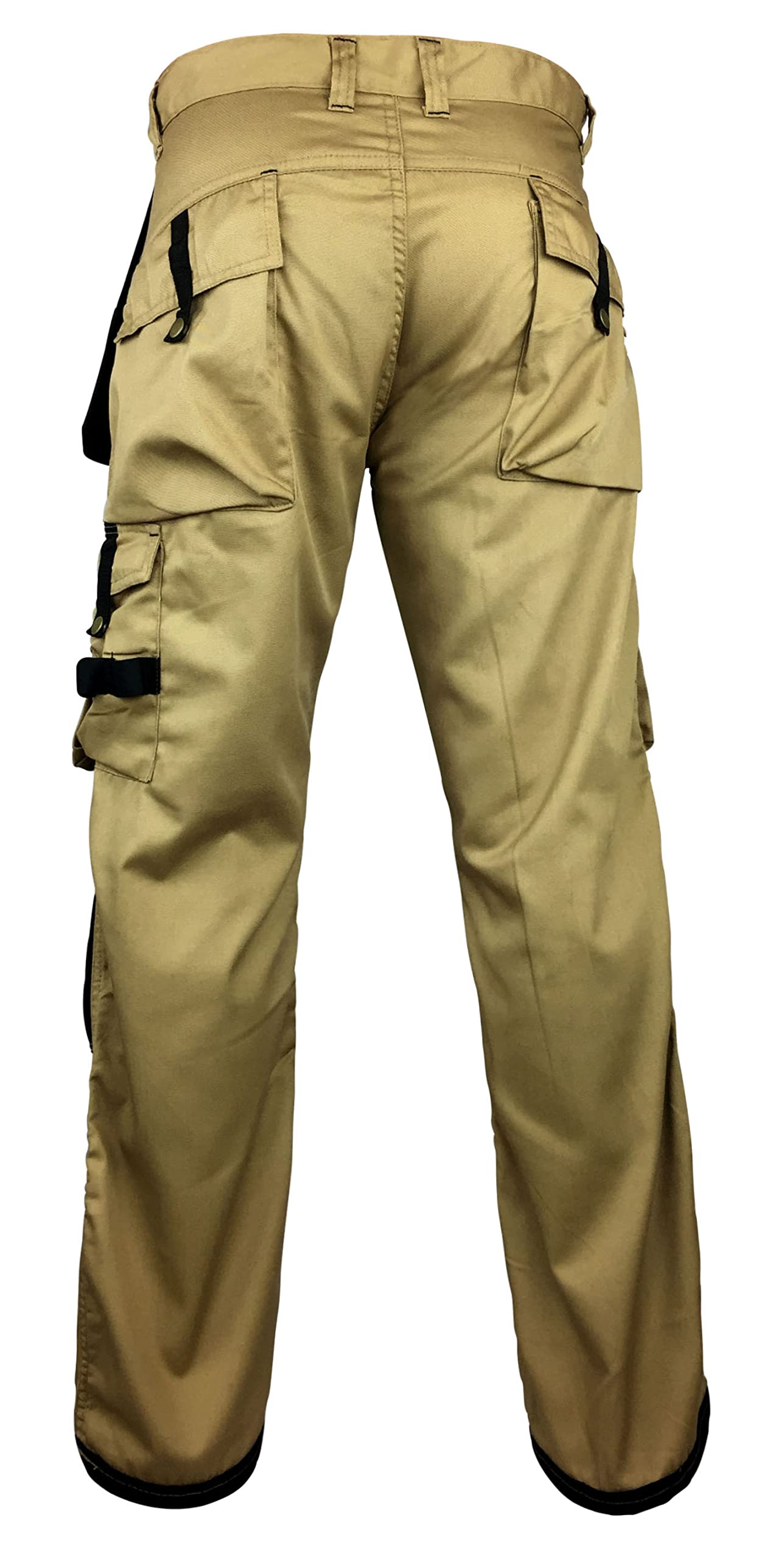 FASHIO FF Men's Cordura Work Pants - Tactical Trousers with Utility Tool Pockets | Heavy Duty Reinforced Carpenter Safety Pants for Construction, Hiking & Outdoor Activities