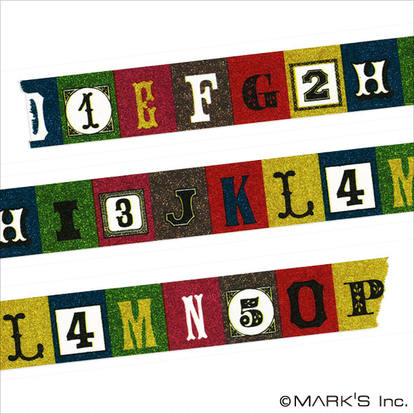 Japanese Washi Tape Alphabet Set - Decorative Masking Tape for Scrapbooking, Journaling, DIY Crafts & Gift Wrapping - Perfect for Bullet Journals, Planners and Stationery Projects