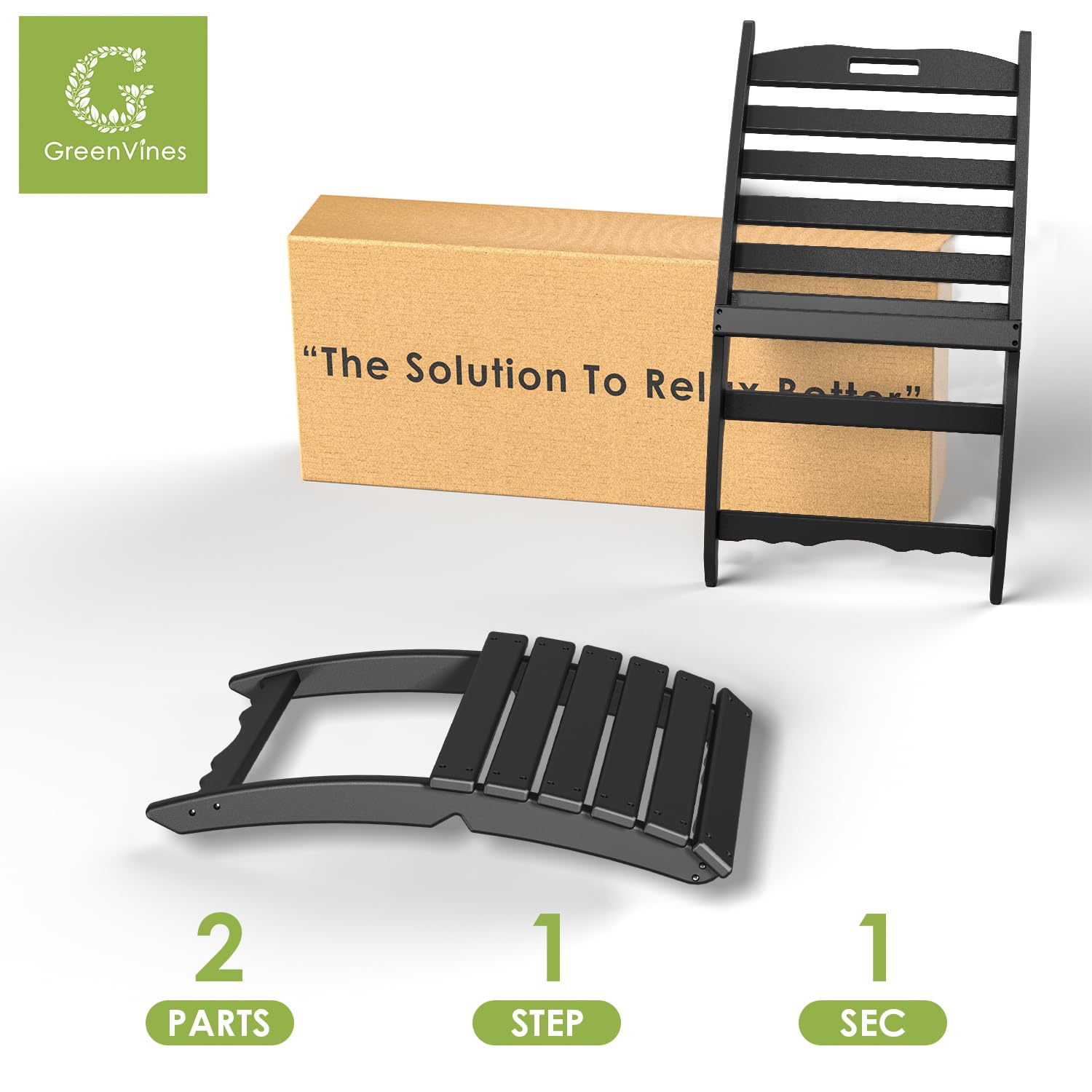 Folding Xavier Chair | Wave Design | Portable Adirondack Chair | HDPE Plastic All-Weather Outdoor Furniture | Fire Pit, Beach, Deck, Poolside, Garden, Patio, Porch & Fishing Chair | Black - Perfect for Backyard Relaxation, Camping Trips & Coastal Getaways