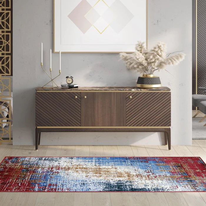 Arona Abstract Non-Slip Indoor Area Rug - Soft Modern Boho Carpet for Living Room, Bedroom, Dining Area - Perfect for Home Decor & High Traffic Areas