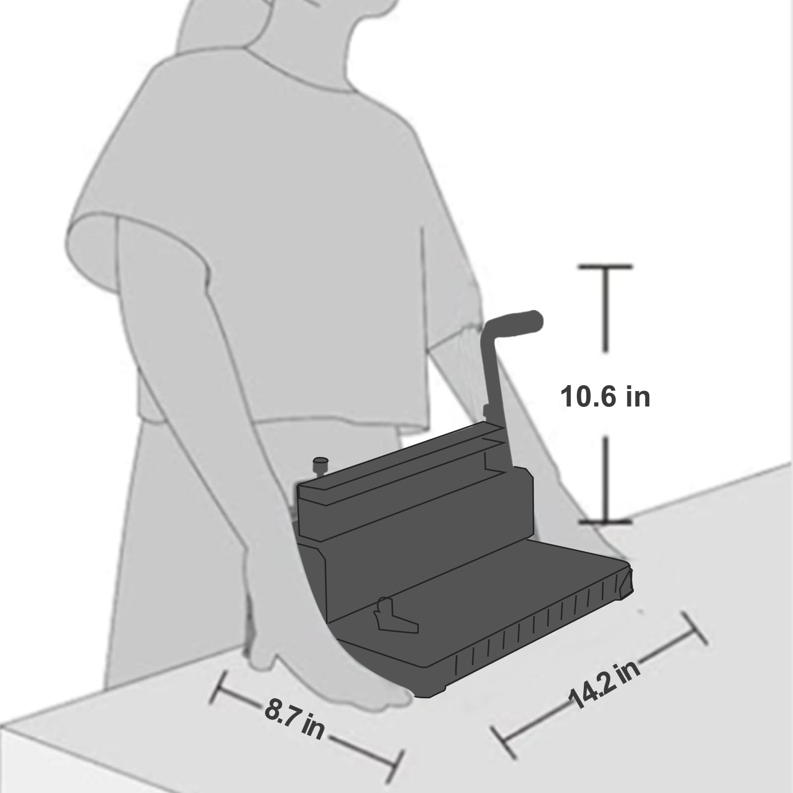 Rayson TD1222 Wire Binding Machine - 2:1 Pitch Rectangular Hole Punch, 220 Sheet Binding & 12 Sheet Punching Capacity for Office, School, and Document Binding Projects