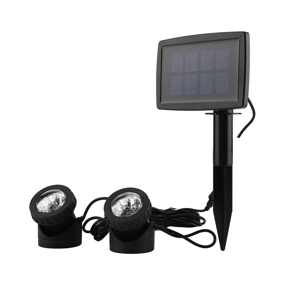 Solar Powered Outdoor Lights - Waterproof Dual Head LED Spotlight for Garden, Pond, Pathway (12 White LEDs) - Perfect for Landscape Lighting, Patio Decor, and Backyard Illumination