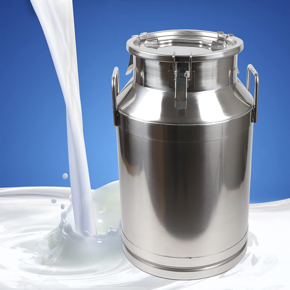 40L Stainless Steel Milk & Wine Storage Tank - 10.57 Gallon Food-Grade Liquid Container with Airtight Silicone-Sealed Lid - Perfect for Dairy, Brewing & Fermentation - Ideal for Farm Fresh Milk Storage, Home Winemaking & Craft Beverage Production