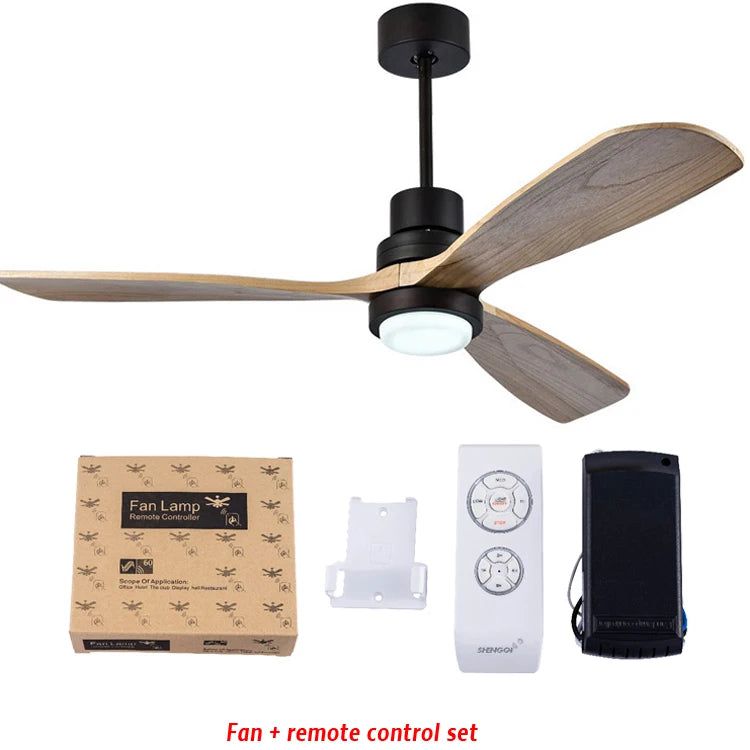Vintage Wooden Ceiling Fan with Light Kit and Remote Control - Perfect for Living Room, Bedroom, and Patio Cooling