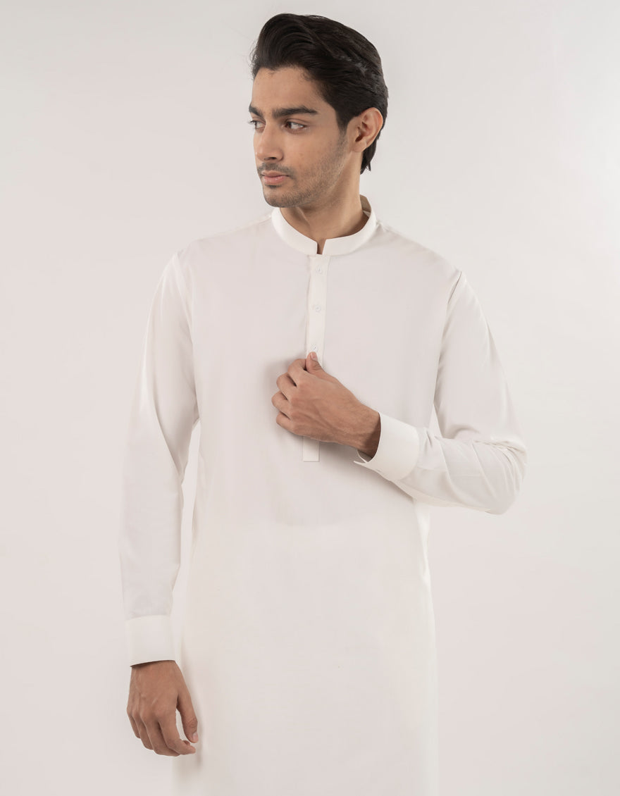 Stylish Blended White Kurta Trouser by J. Junaid Jamshed - Perfect for Eid, Weddings & Formal Occasions