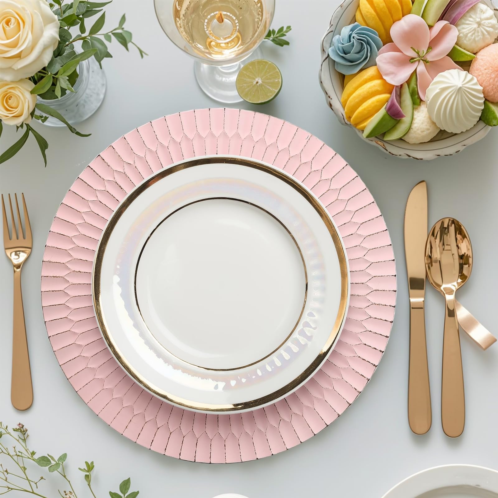 12-Pack Pink Charger Plates 13