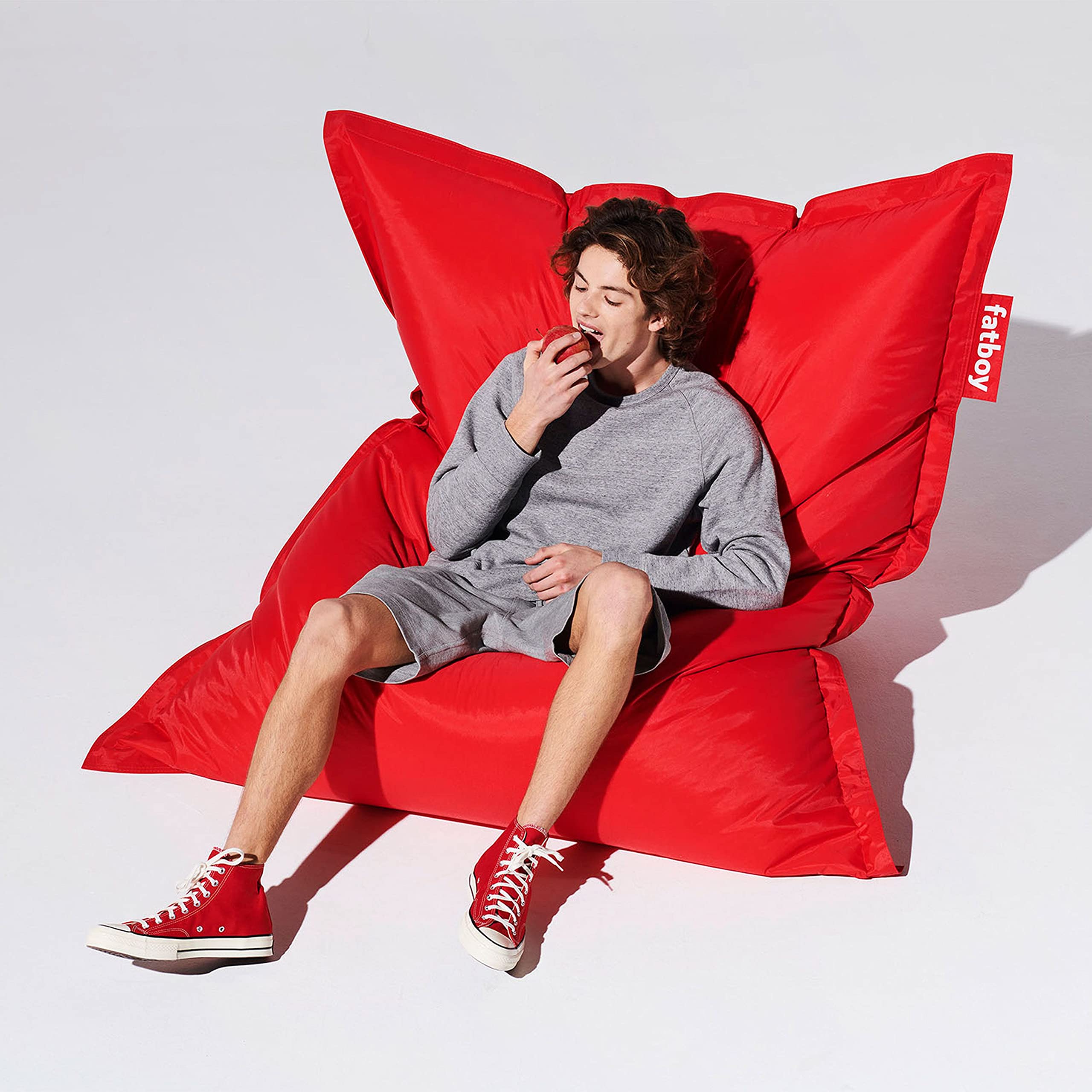 Fatboy Original Bean Bag Chair - Small Yellow Indoor/Outdoor Beanbag for Kids & Adults - Perfect for Living Room, Bedroom, Dorm, Game Room & Patio Relaxation