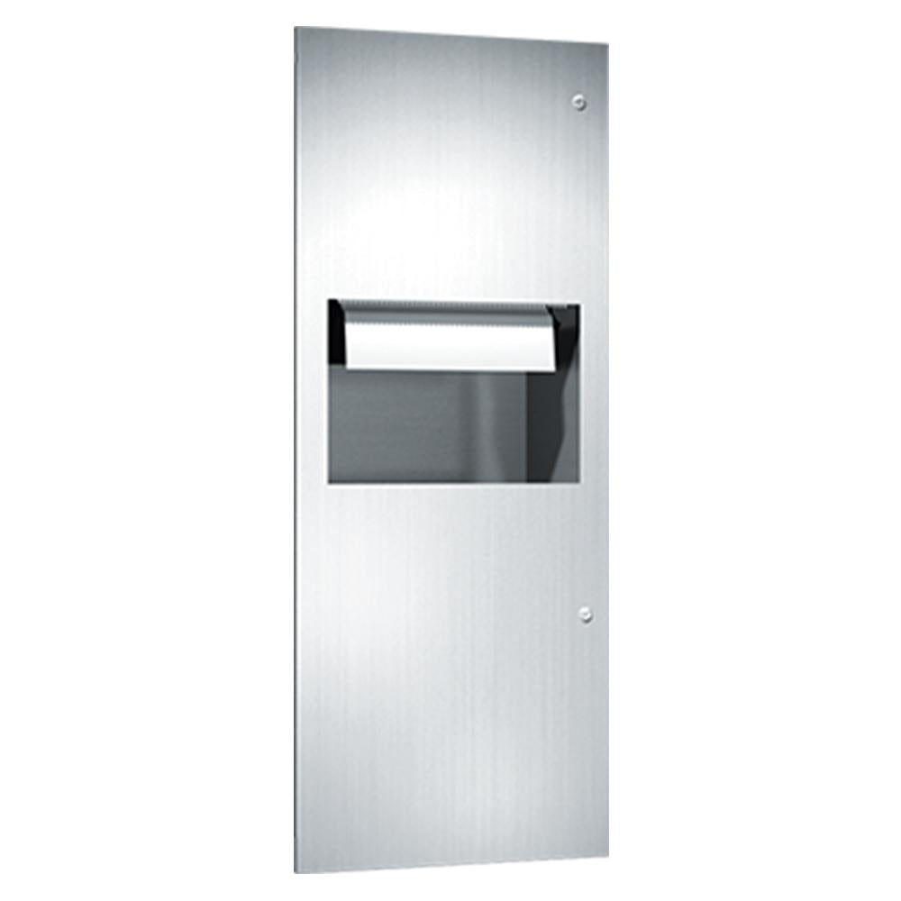 ASI 64696A Simplicity Automatic Roll Paper Towel Dispenser with Built-in Waste Receptacle - Recessed Satin Finish for Restrooms, Kitchens & Commercial Spaces