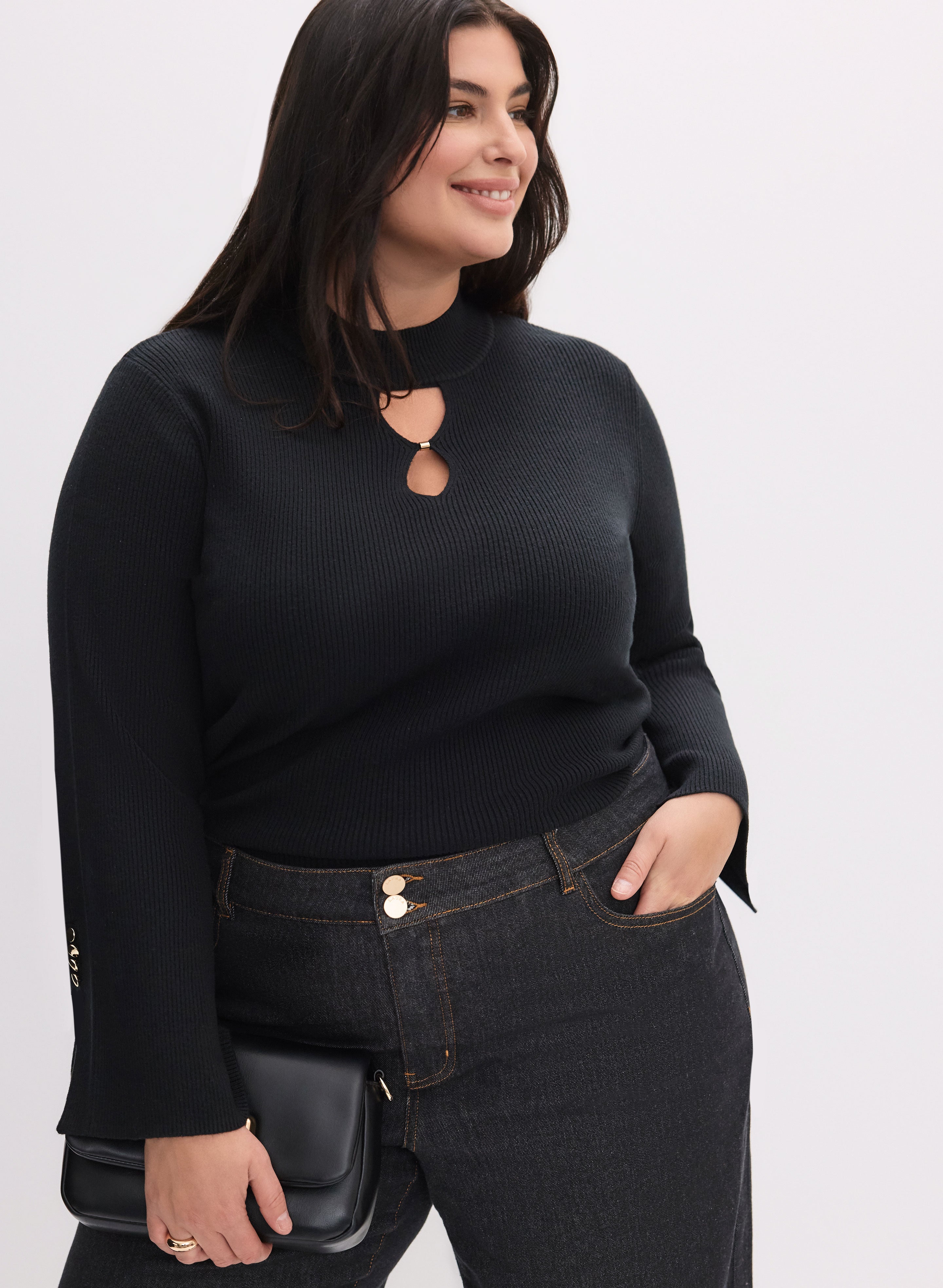 Stylish Cutout Ribbed Sweater for Women - Trendy Off-Shoulder Knit Top for Fall & Winter - Perfect for Casual Outings, Date Nights & Holiday Parties