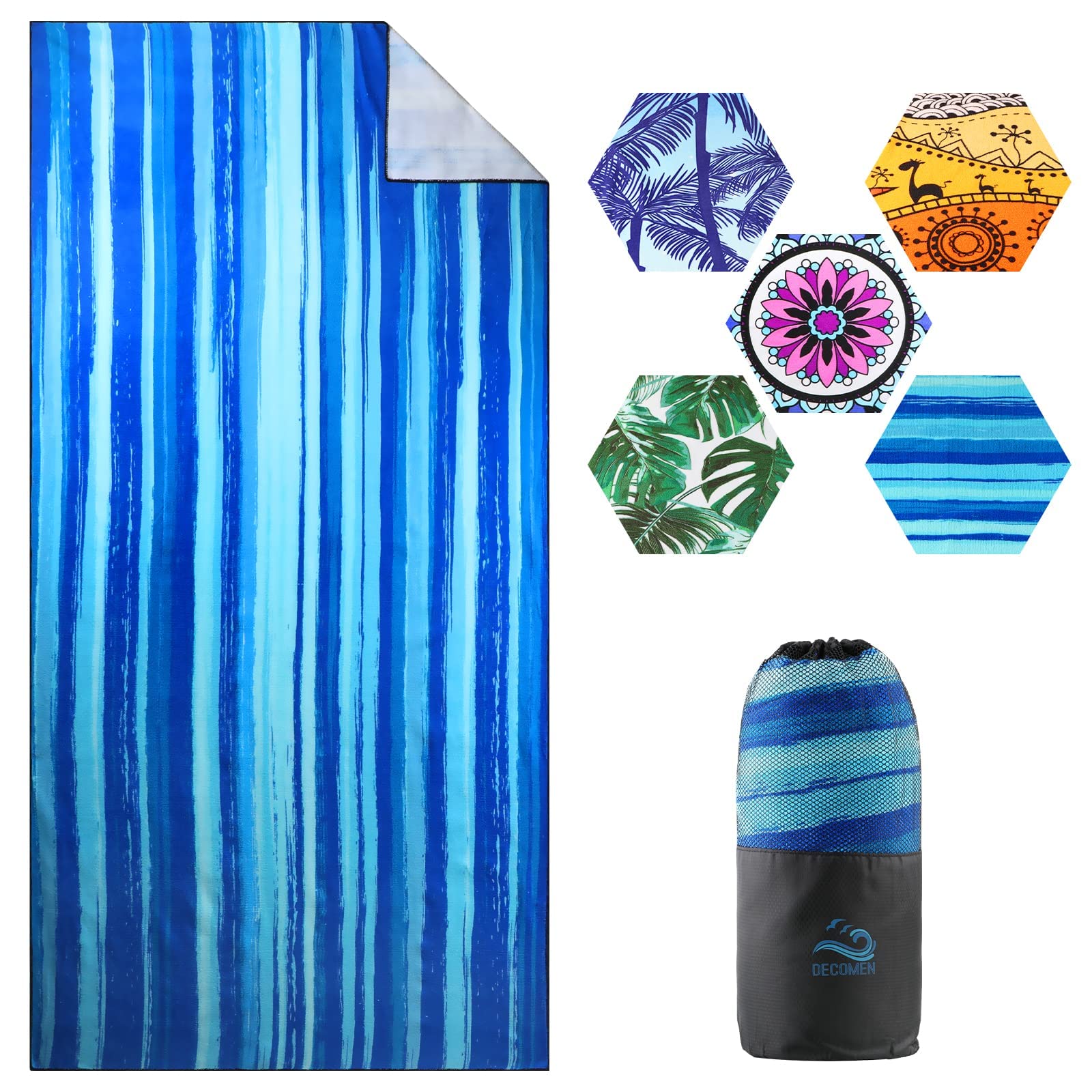 **DECOMEN Oversized Microfiber Beach Towel - 73