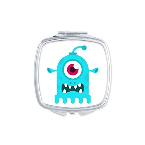 DIYthinker Compact Double-Sided Mirror with Universe & Blue Cyclops Alien Design - Portable Pocket Makeup Mirror for Travel, Home Vanity & On-The-Go Touch Ups