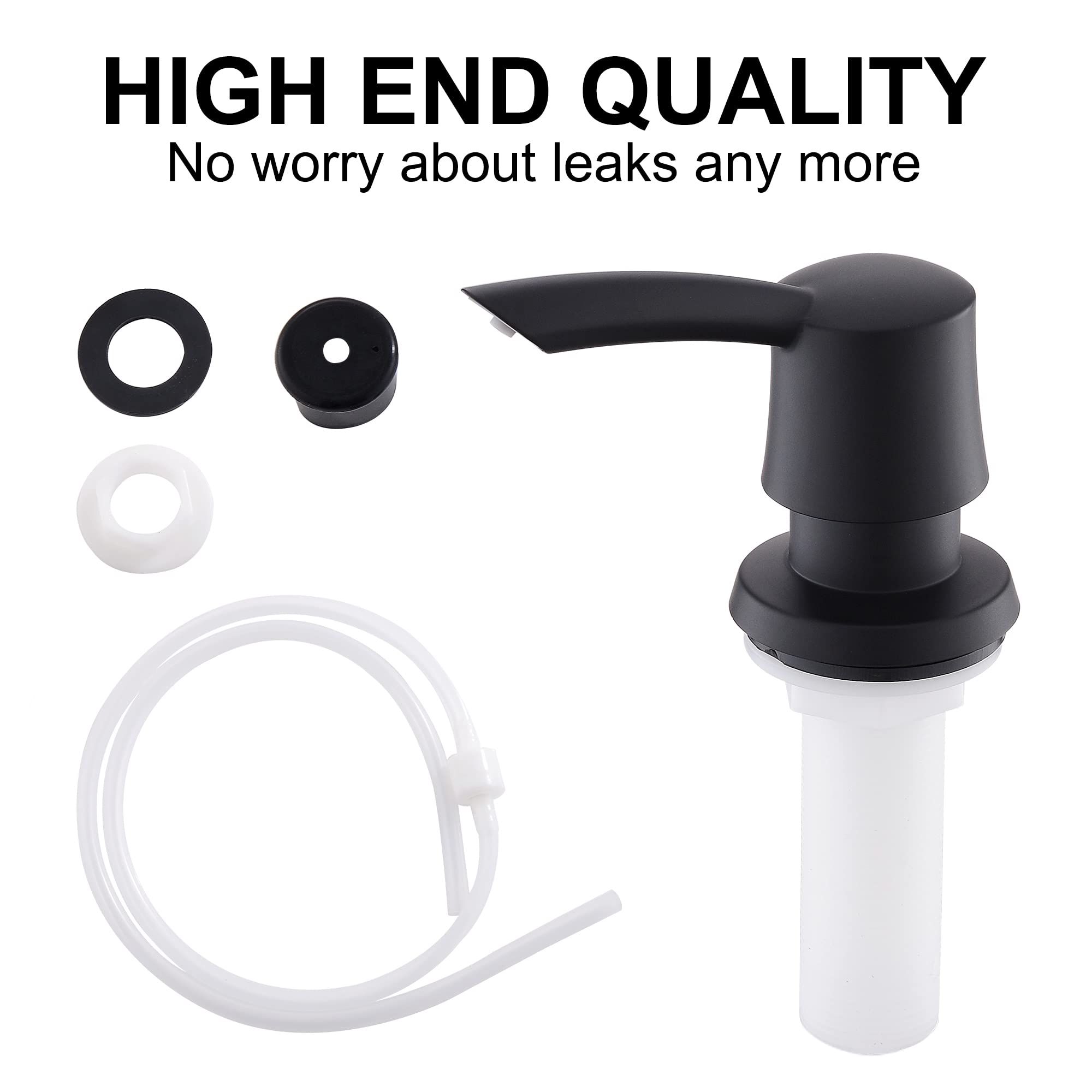 Premium Matte Black Built-In Soap Dispenser for Kitchen Sink - Modern Touch-Free Liquid Soap Dispenser with Durable Design | Perfect for Bathroom, Kitchen, and Office Use
