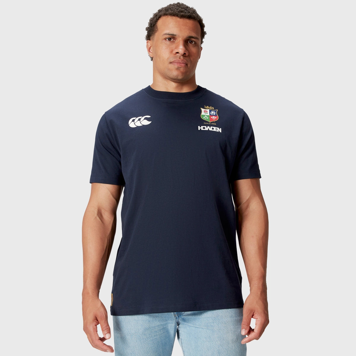 Canterbury British & Irish Lions Men's Cotton T-Shirt - Navy Blue Rugby Jersey for Fans & Players - Perfect for Game Day & Casual Wear