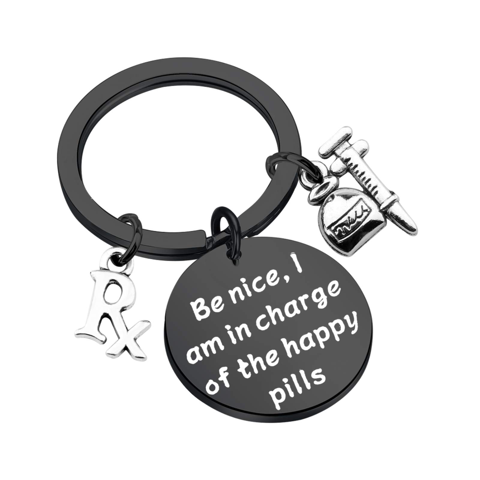 BAUNA Pharmacy Tech Keychain - Perfect Pharmacist Gift for Graduation & Pharmacy School - Ideal for Medical Professionals & Students (Use in Hospitals, Clinics & Schools)