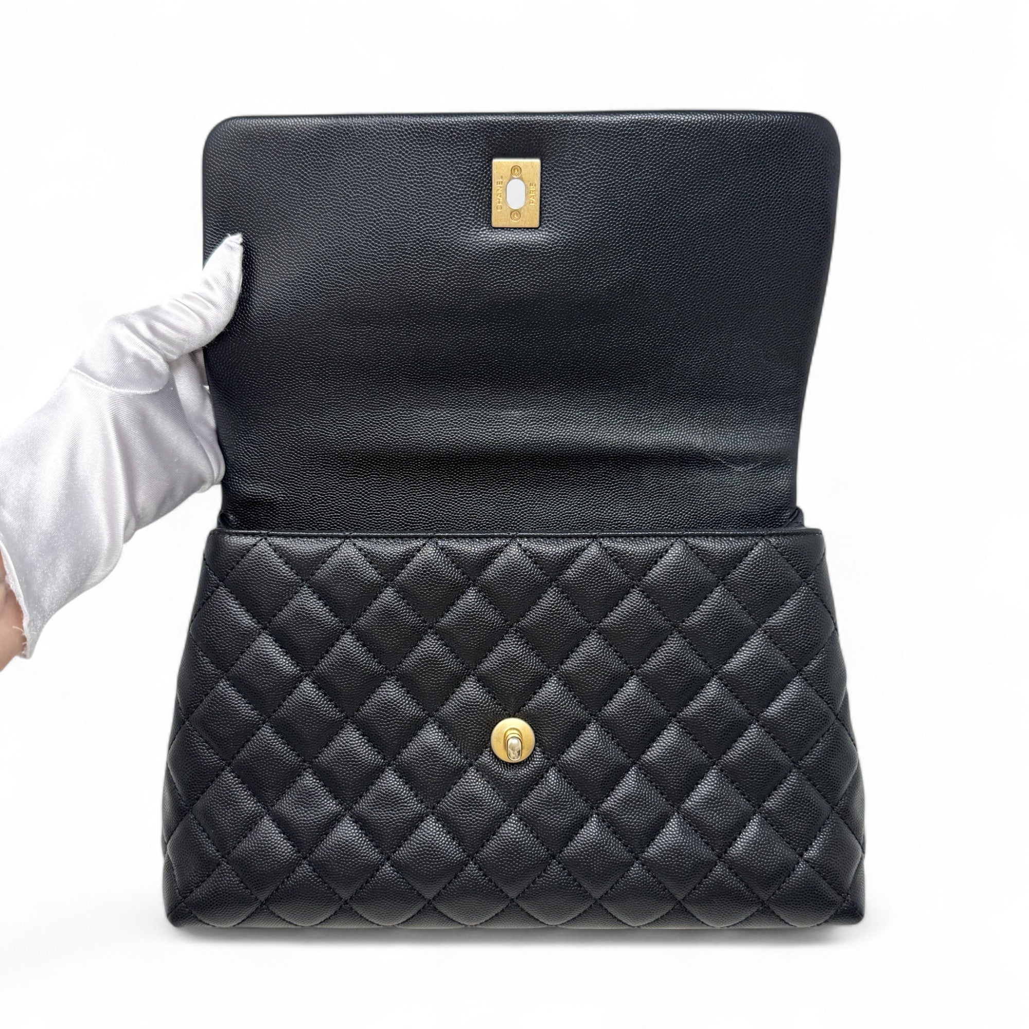 Chanel Black Medium Coco Handle Bag - Luxury Designer Handbag for Women | Perfect for Work, Evening Events & Everyday Use