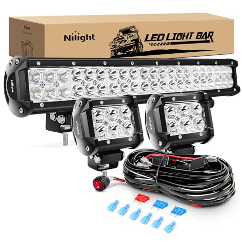 126W Light +2Pcs 18W LED Pods +Wiring Harness