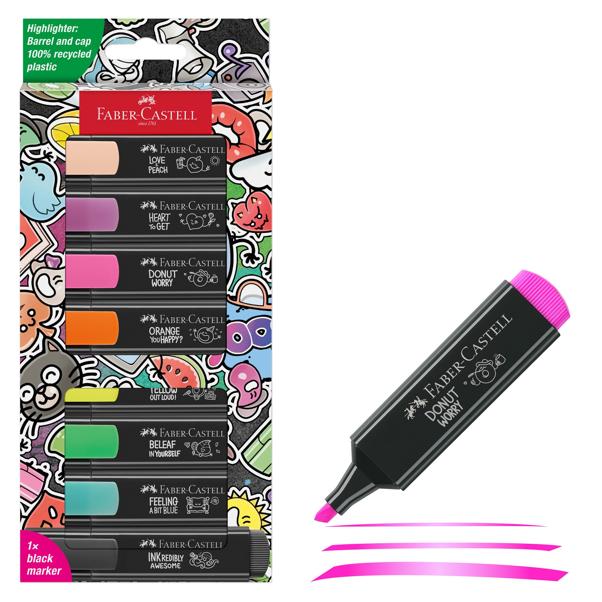 Vibrant Neon Highlighters - Set of 8 Assorted Colors #254692 for Office, School & Study Notes