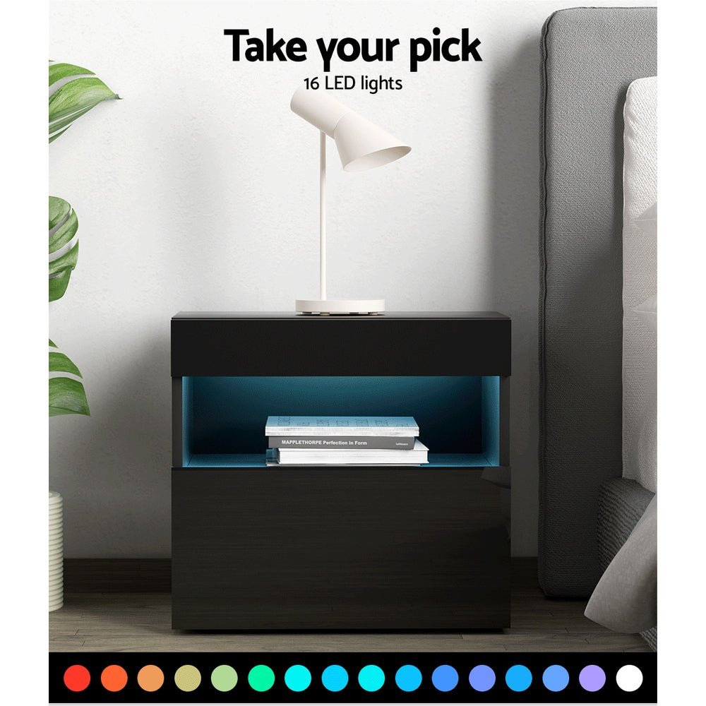 Heres LED Bedside Table Lamp with Touch Control - Modern Nightstand Light in Black for Bedroom, Living Room, and Office Use