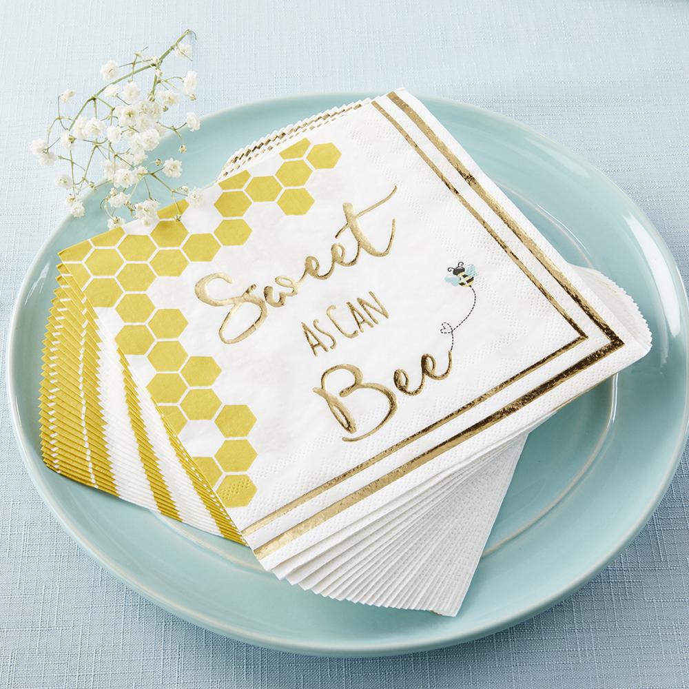 Sweet as Can Bee 2-Ply Paper Napkins - Set of 30, Floral Design, Premium Quality, Eco-Friendly - Perfect for Parties, Weddings, and Everyday Dining