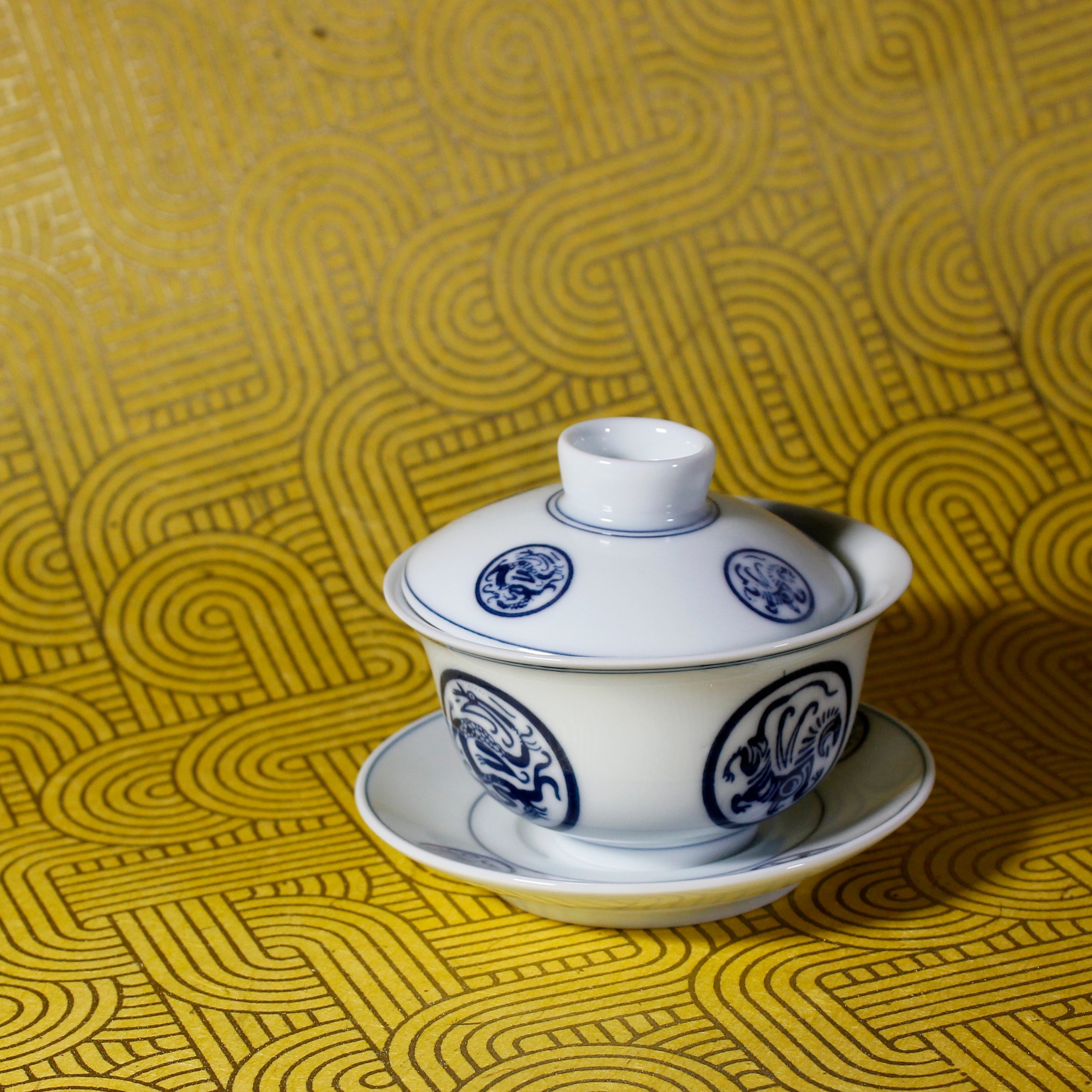 Premium Celestial Protectors Gaiwan - 4 oz Ceramic Chinese Tea Set for Gongfu Brewing - Perfect for Tea Ceremonies, Home Use & Gifts