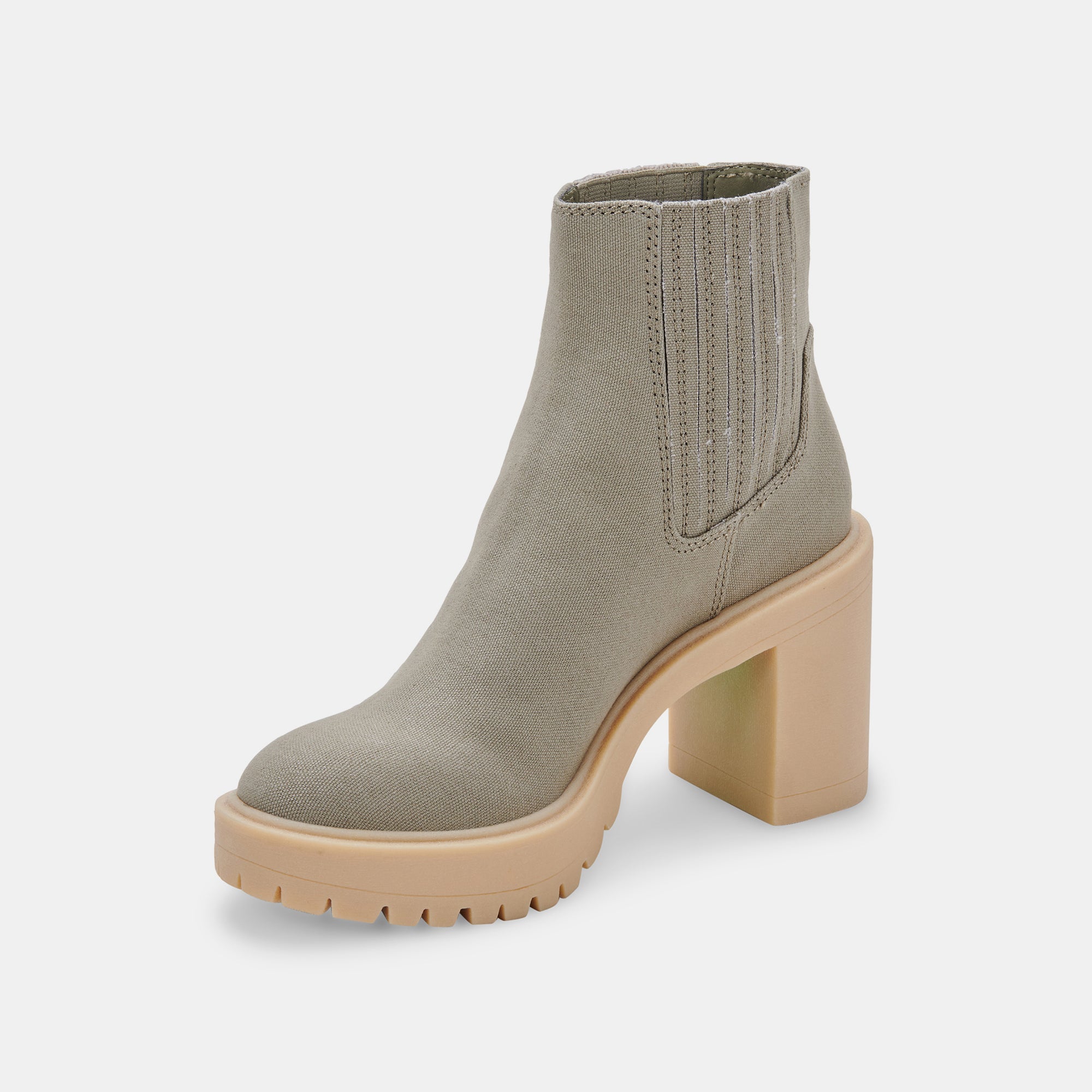 Re:vita Women's Sage Green Canvas Caster Booties - Comfortable Slip-On Shoes for Casual Wear, Work, and Outdoor Activities