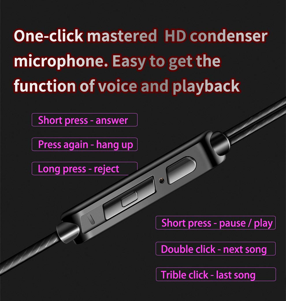 High-Fidelity Wired In-Ear Headphones with Microphone - IEM Earbuds, 3.5mm Jack, Deep Bass, Noise Isolation (Crystal Blue) - Perfect for Gaming, Music, Podcasts & Office Calls
