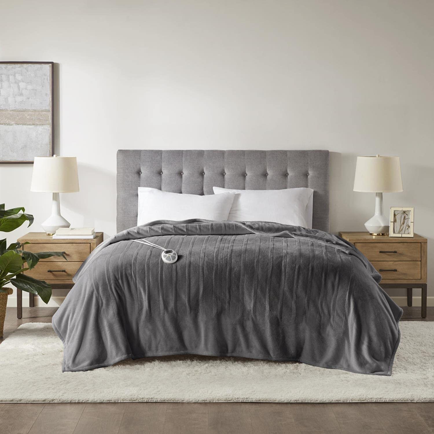 Serta ST54-0085 Heated Electric Blanket - Ultra Soft Polyester & Cotton Blend - Perfect for Winter Nights, Bedroom Comfort & Cozy Movie Nights