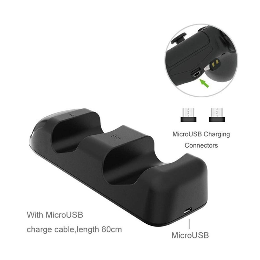 ADITAM PS4 Controller Charger - Wireless Fast Charging Dock Station with LED Display for PS4/PS4 Pro/PS4 Slim Controllers | Dual Shock Charging Stand | Perfect for Gaming Sessions & Multiplayer Setups