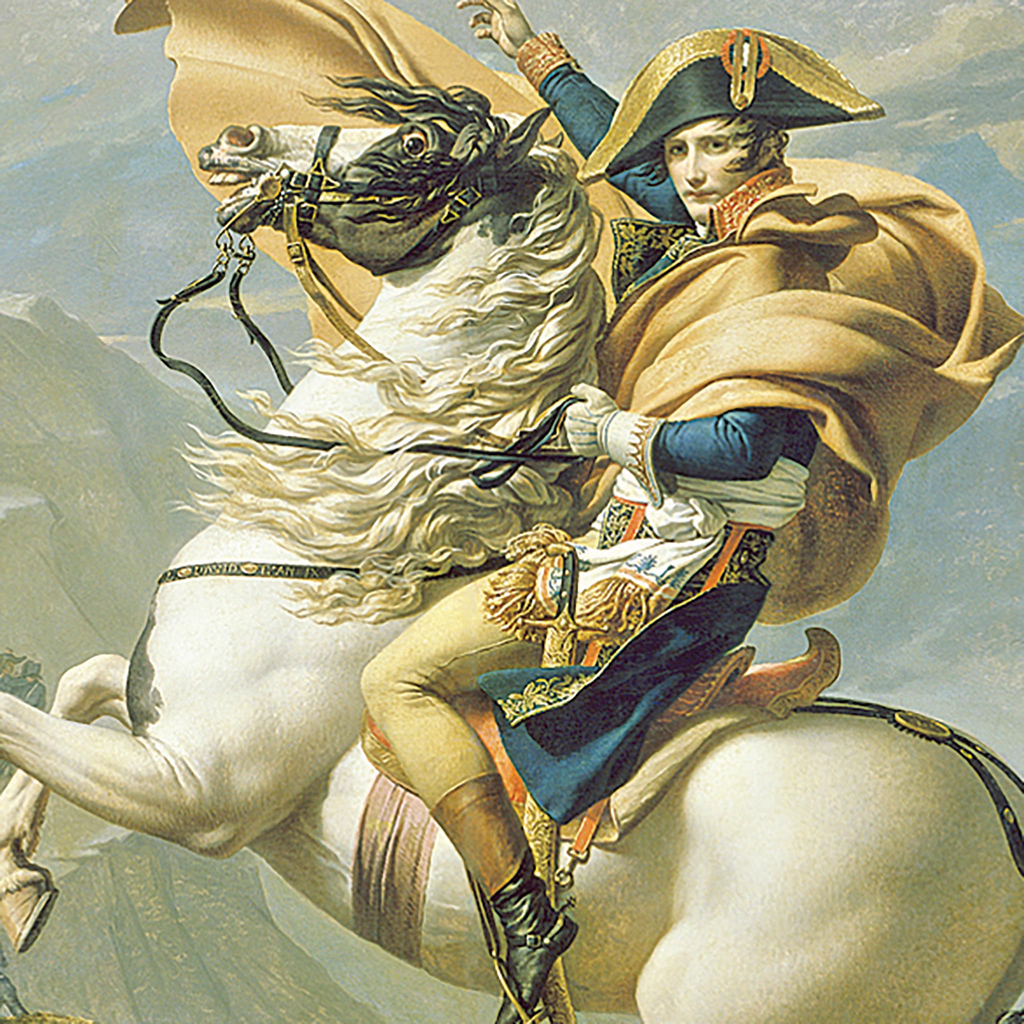 Design Toscano Napoleon Crossing the Alps 1805 Canvas Art Replica - Small Wall Decor for Home, Office & Historical Enthusiasts
